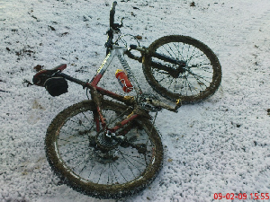 kolo na sněhu