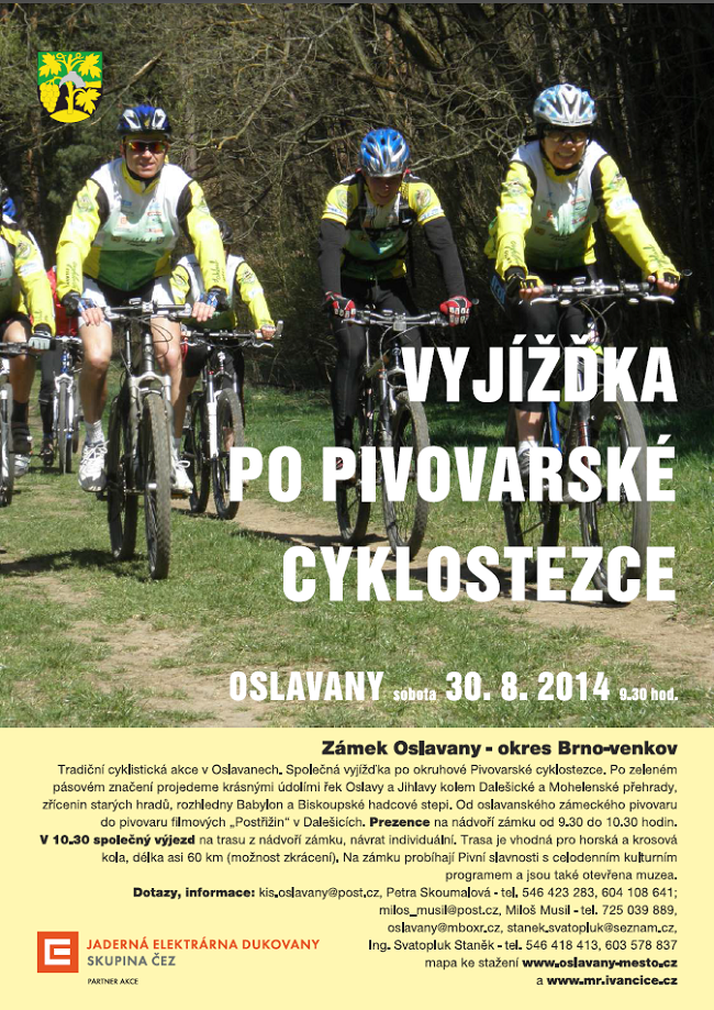 Plakát akce Vyjížďka po Pivovarské cyklostezce 2014